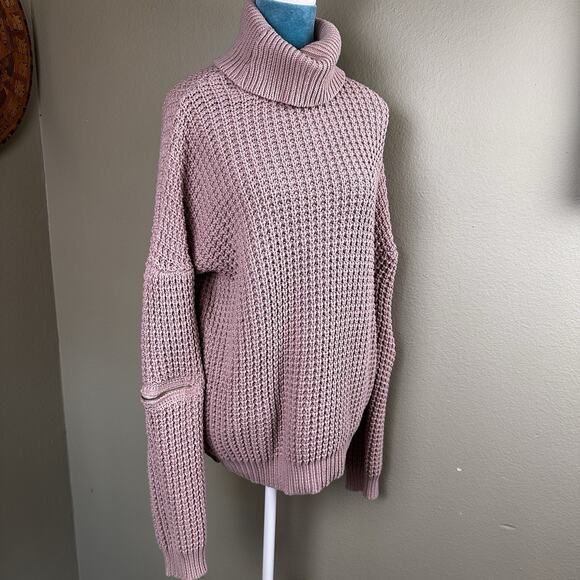 Guess sweater Chucky ribs Women XL Blush Cotton Blend Zip arm - Picture 3 of 16